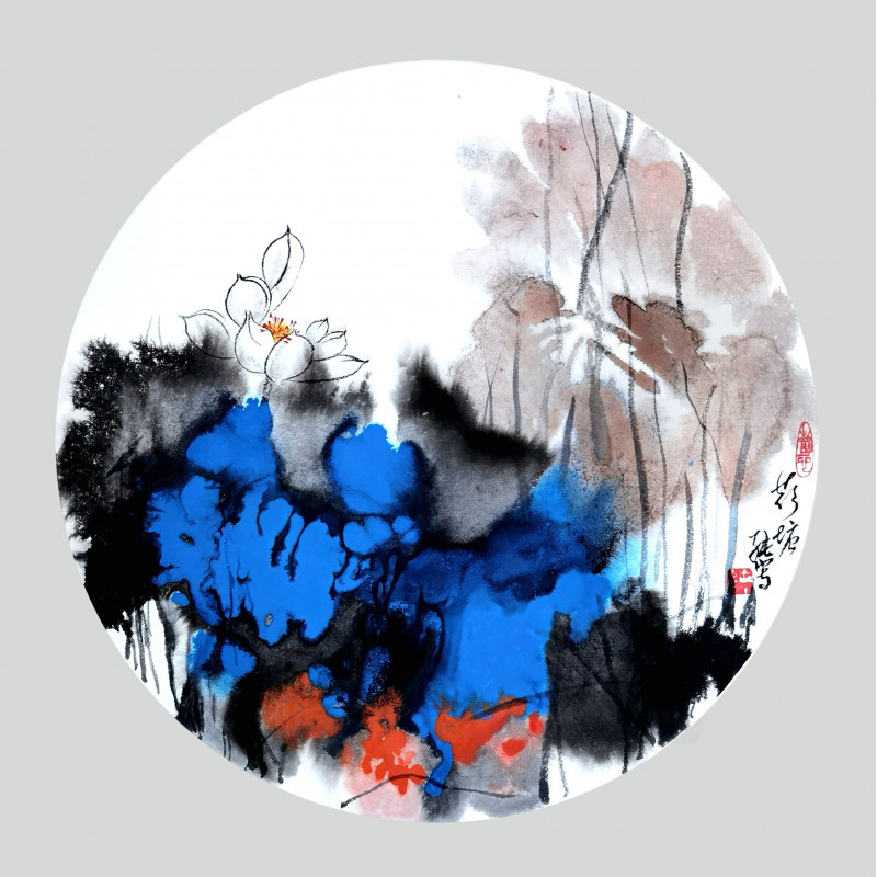 Misty Ink Blue Lotus